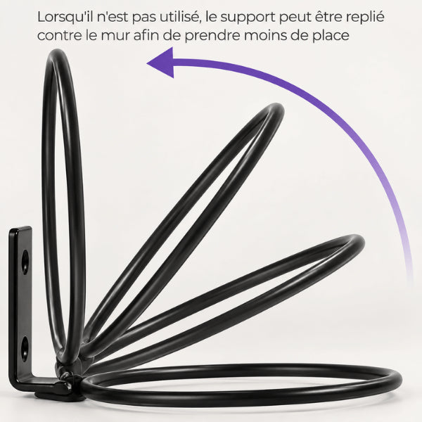 Gamelle chat en hauteur murale avec support rabattable libérant facilement le sol