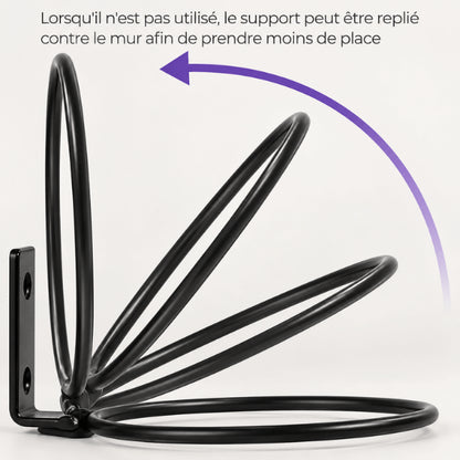 Gamelle chat en hauteur murale avec support rabattable libérant facilement le sol