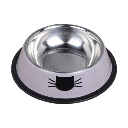 Gamelle chat inox gris antidérapante Croc'Miaou™
