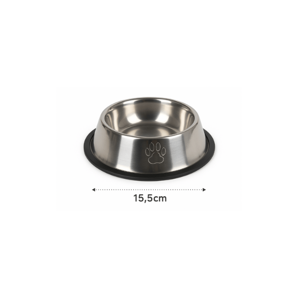 Gamelle chat inox antidérapante Ø 15.5cm - Croc'Inox™