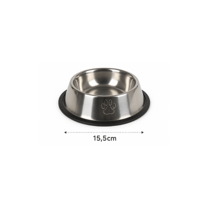 Gamelle chat inox antidérapante Ø 15.5cm - Croc'Inox™