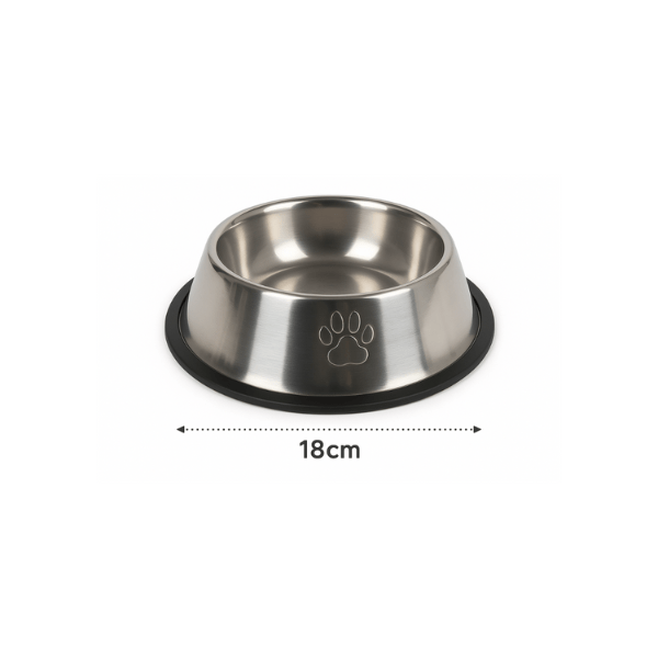 Gamelle chat inox antidérapante Ø 18cm - Croc'Inox™