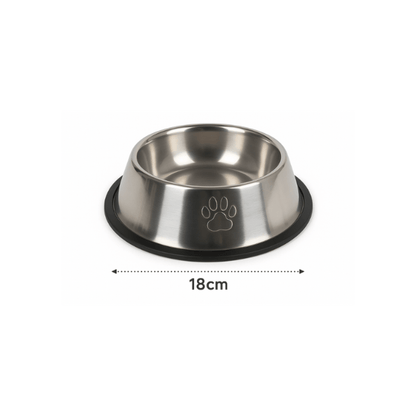 Gamelle chat inox antidérapante Ø 18cm - Croc'Inox™