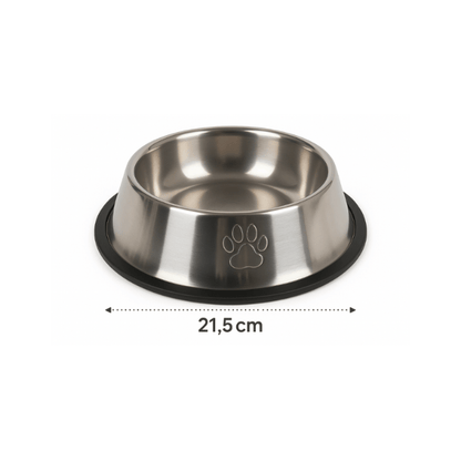Gamelle chat inox antidérapante Ø 21,5cm - Croc'Inox™