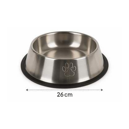 Gamelle chat inox antidérapante Ø 26cm - Croc'Inox™