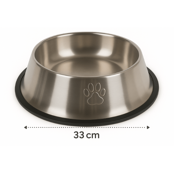 Gamelle chat inox antidérapante Ø 33cm - Croc'Inox™