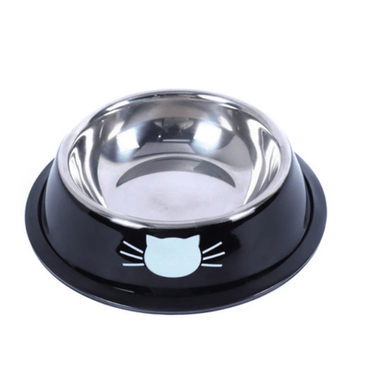 Gamelle chat inox noir antidérapante Croc'Miaou™