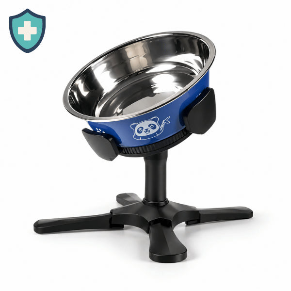 Gamelle chat surélevée inclinable avec bol inox et support réglable stable