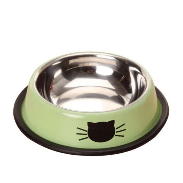 Gamelle chat inox vert antidérapante Croc'Miaou™