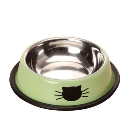 Gamelle chat inox vert antidérapante Croc'Miaou™