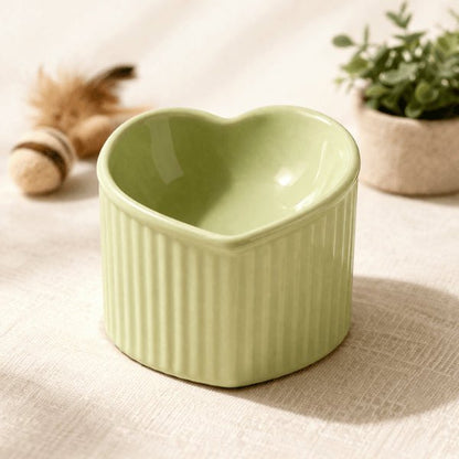 Gamelle en céramique pour chat vert olive favorise repas sain et confort digestif