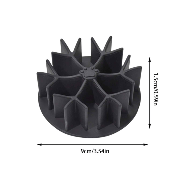 Gamelle pour chat anti glouton silicone flocon insert noir S | InterBowl™