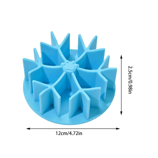 Gamelle pour chat anti glouton ludique silicone bleu taille M