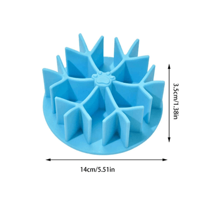Gamelle pour chat anti glouton silicone flocon bleu taille L
