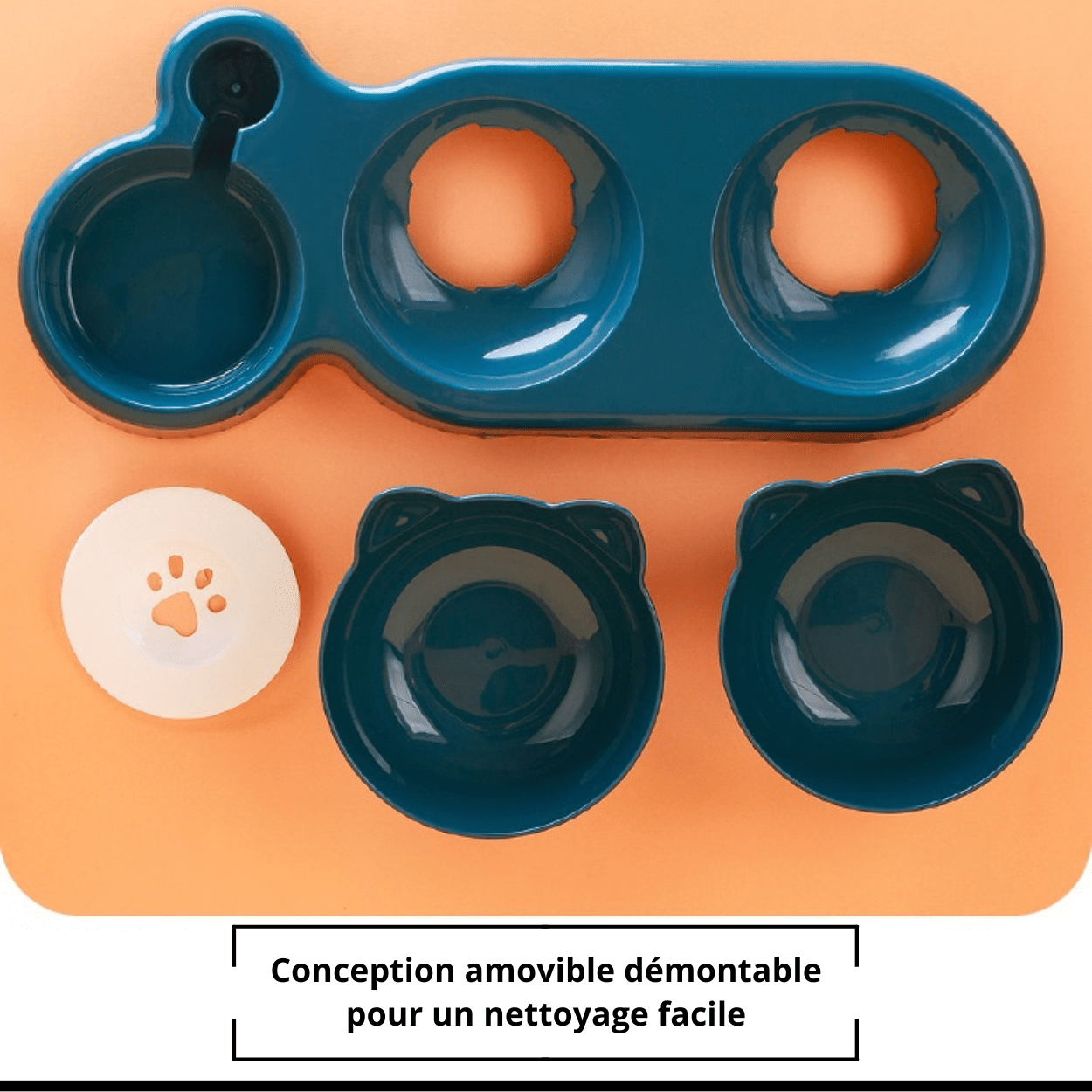 Gamelle pour chat démontée conception amovible facile à nettoyer entretenir - Buffet-Cat™
