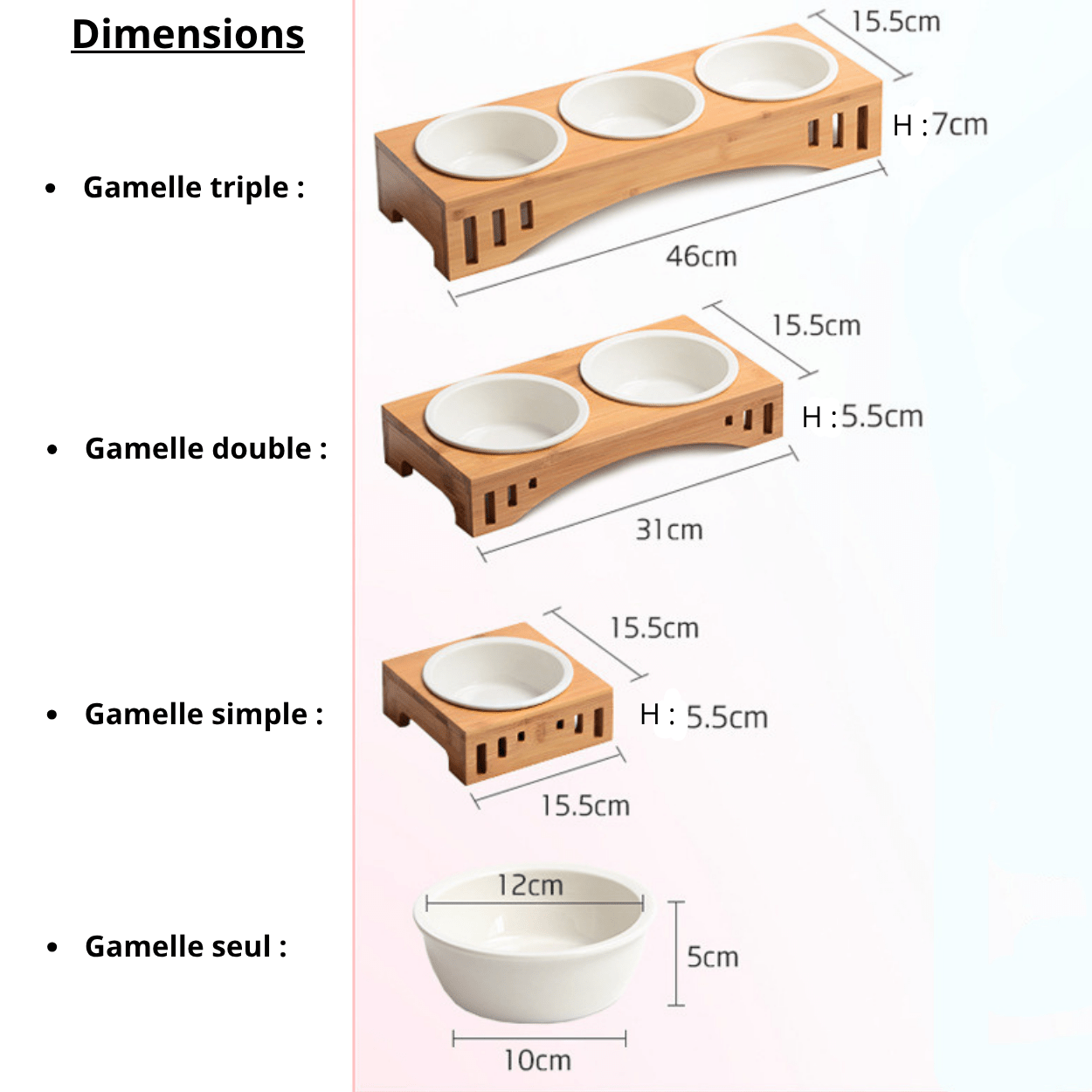 Gamelle pour chat simple double triple et bol simple avec toutes les dimensions - Céraminox-Cat™