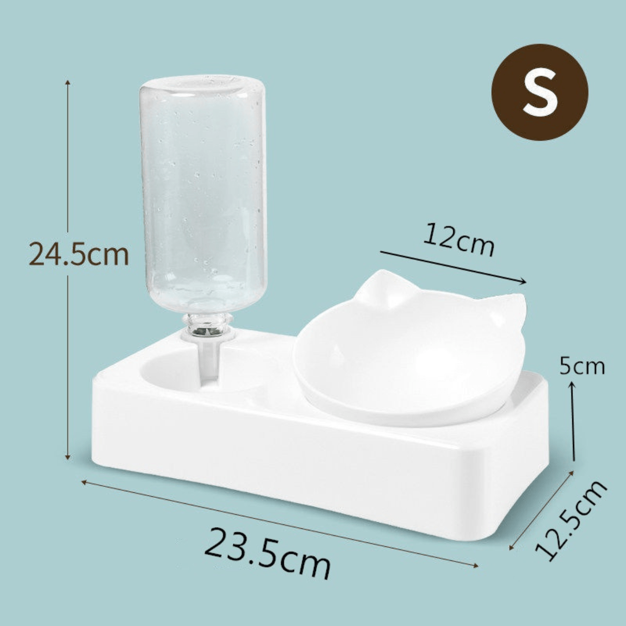 Gamelle pour chat taille S 23,5 x 12,5 cm bol chat 12 cm hauteur 24,5cm - Croc-Water™