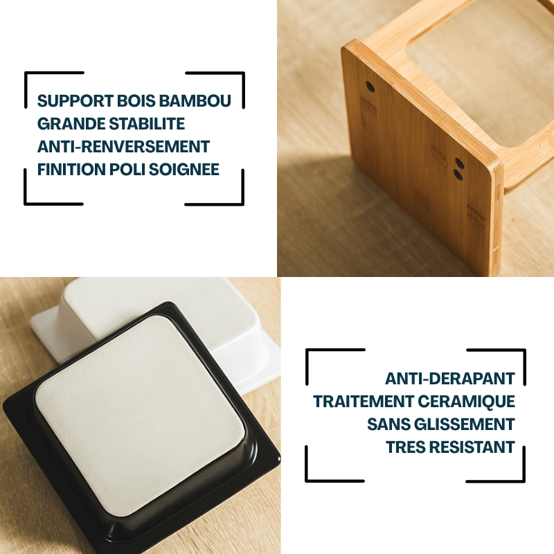 Gamelle pour chat céramique grande stabilité anti renversement bol anti-dérapant - Daily-Moustache™