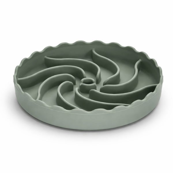 Gamelle pour chat glouton silicone verte stable avec ventouse anti renversement