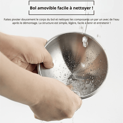 Gamelle pour chat réglable avec bol amovible facile à nettoyer et entretenir - Goûter-Griffe™