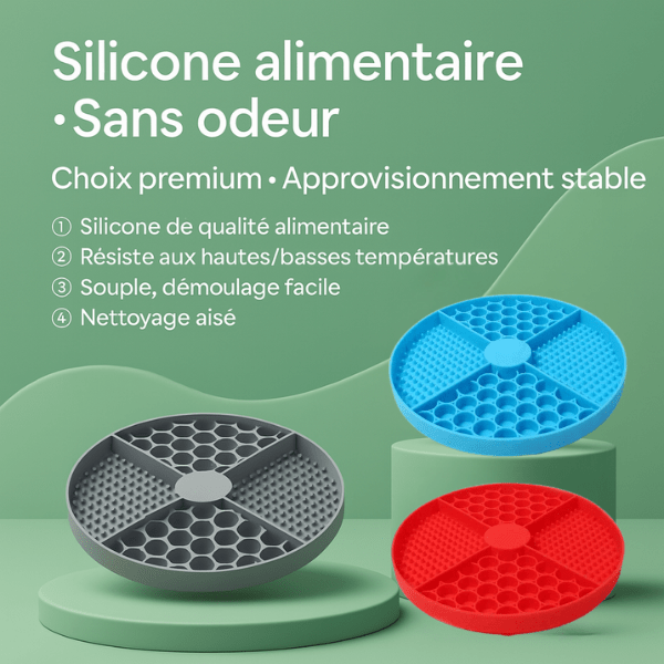 Gamelles anti glouton chat Base AntiCroc™ résistantes colorées souple facile à nettoyer