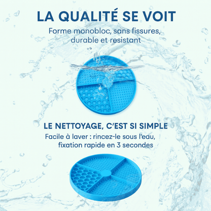 Gamelles anti glouton chat Base AntiCroc™ bleue – silicone compatible lave-vaisselle