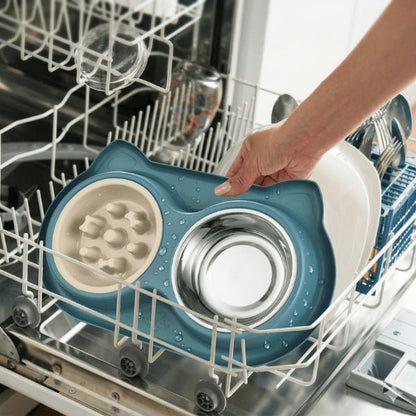 Gamelles anti glouton chat passent au lave vaisselle pour nettoyage facile quotidien