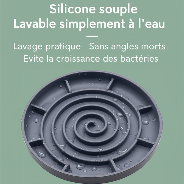 Gamelles anti glouton chat spiral silicone souple lavage pratique | Spiral Bowl™