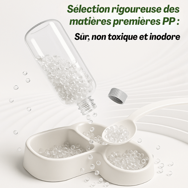 Gamelles chat croquettes et eau en matériaux sûrs et inodores alimentation saine - Poly Station™