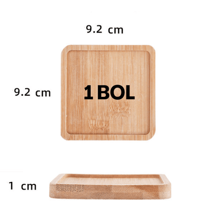 Support bois bambou 1 bol 9.2 x 9.2 cm pour gamelles chaton - Croc&Roll™
