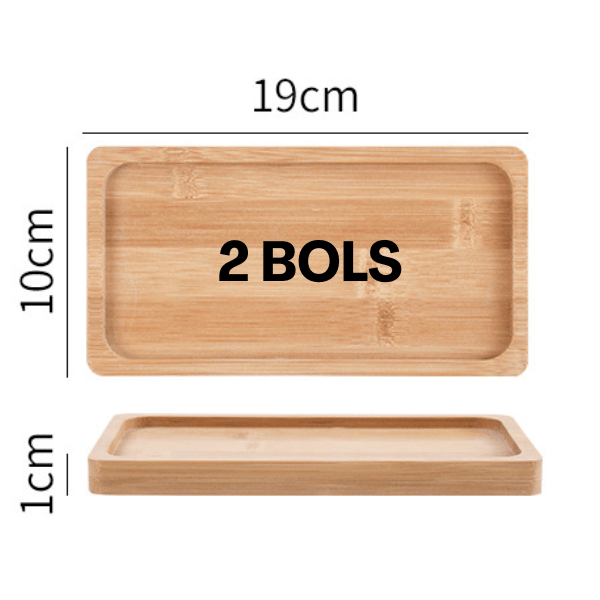 Support bois bambou double bol 10 x 19 cm pour gamelles chaton - Croc&Roll™