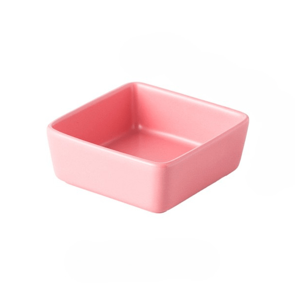 Gamelles chaton céramique carré rose - Croc&Roll™