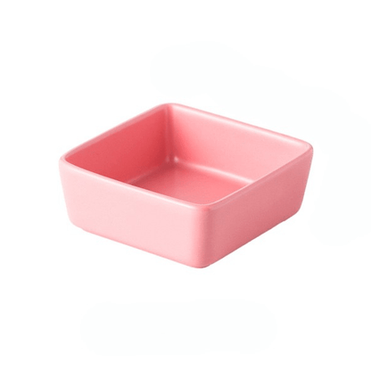 Gamelles chaton céramique carré rose - Croc&Roll™