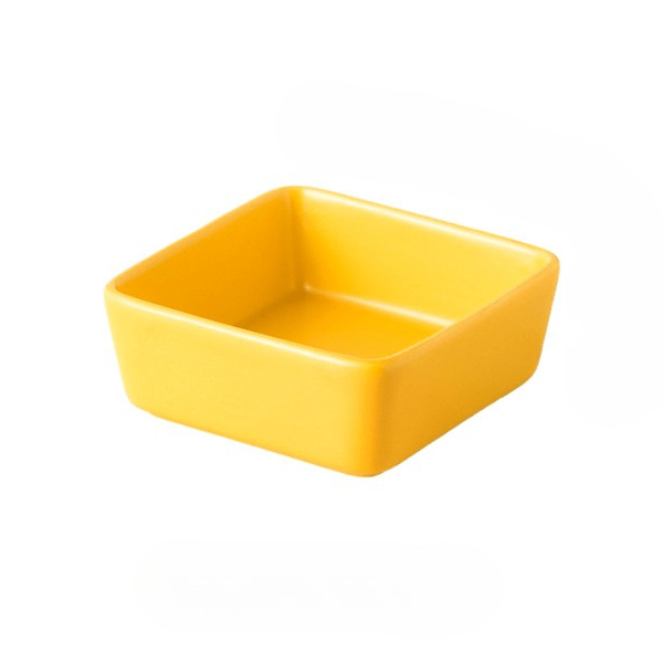 Gamelles chaton céramique carré jaune - Croc&Roll™