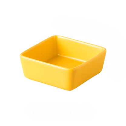 Gamelles chaton céramique carré jaune - Croc&Roll™