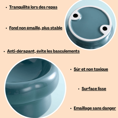 Gamelles chaton ceramique artisanale anti renversement antidérapante surface lisse - Mini DéliCat™