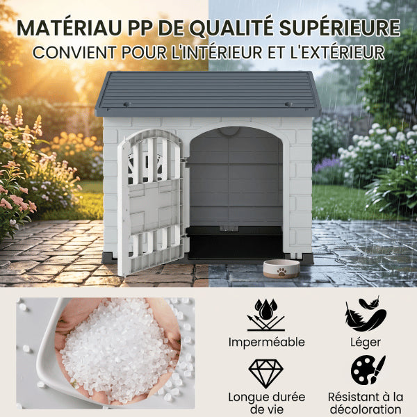 Maison à chat imperméable résistante aux intempéries en plastique légère et durable dehors