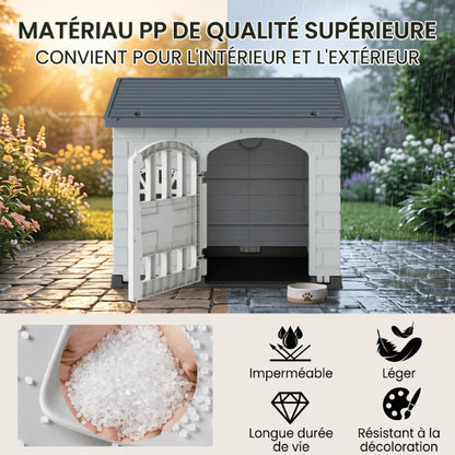 Maison à chat imperméable résistante aux intempéries en plastique légère et durable dehors