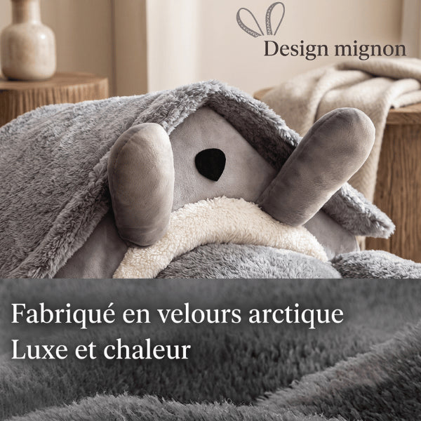 Maison chat design mignon en velours arctique procurant chaleur et confort apaisant