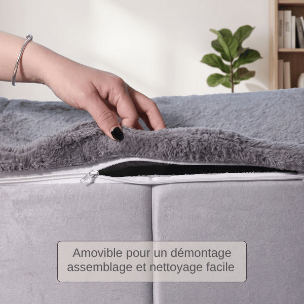 Maison chat avec fermeture éclair facilitant démontage nettoyage et entretien quotidien durable