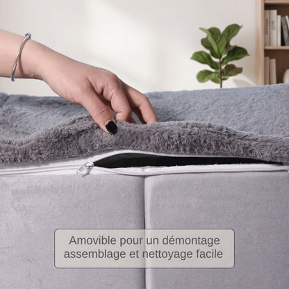 Maison chat avec fermeture éclair facilitant démontage nettoyage et entretien quotidien durable