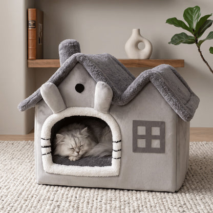 Maison chat en forme de grotte favorisant sécurité repos et sommeil réparateur quotidien