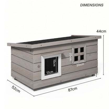 Maison pour chat extérieur dimensions 87 × 52 × 44 cm pour chats jusqu'à 6 kg