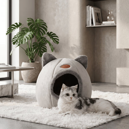 Maison pour chat élégante dans salon moderne idéale pour repos calme du félin