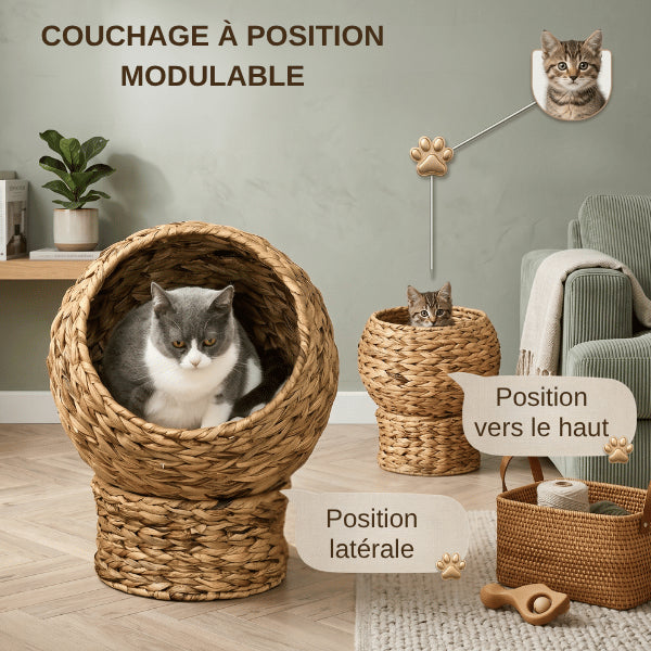 Maison pour chat intérieur modulable avec ouverture orientable latéralement ou vers le haut