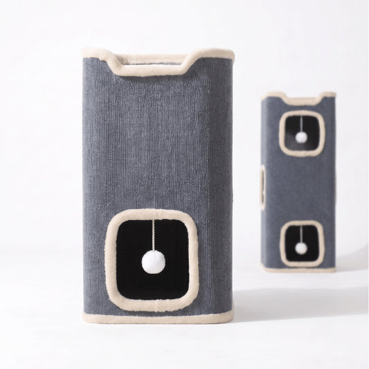 Maisonnette chats cachette nid pour chat confort avec griffoir et couchage sur plusieurs niveaux