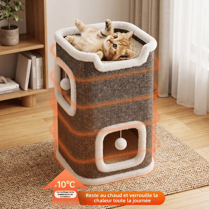 Maisonnette chats conservant efficacement la chaleur pour un refuge cocooning confortable même en hiver