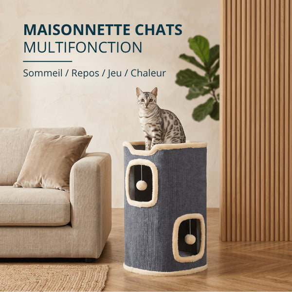 Maisonnette chats multifonction idéale pour dormir jouer grimper et rester bien au chaud