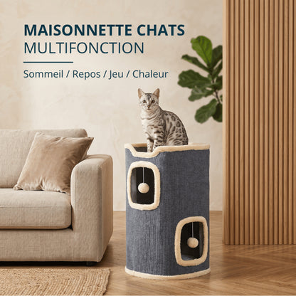Maisonnette chats multifonction idéale pour dormir jouer grimper et rester bien au chaud