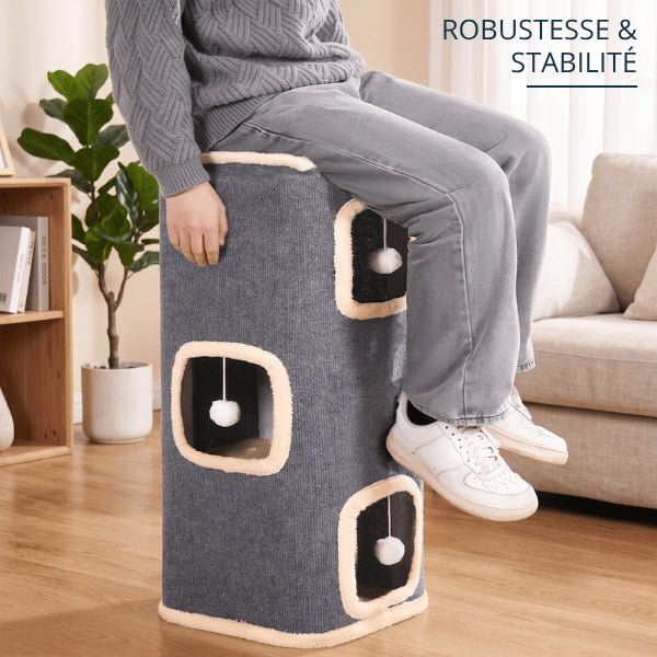 Maisonnette chats robuste supportant facilement le poids sans perdre sa stabilité durable